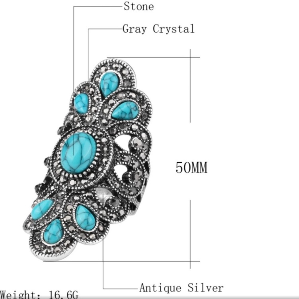 Vintage Style Turquoise Ring - Picture 5 of 6